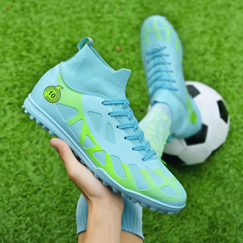 Cross-border Football Shoes High-top 2024 Autumn Long and Short Nail Sneakers Foreign Trade Large Size 46 Boys Adult Sports Shoes