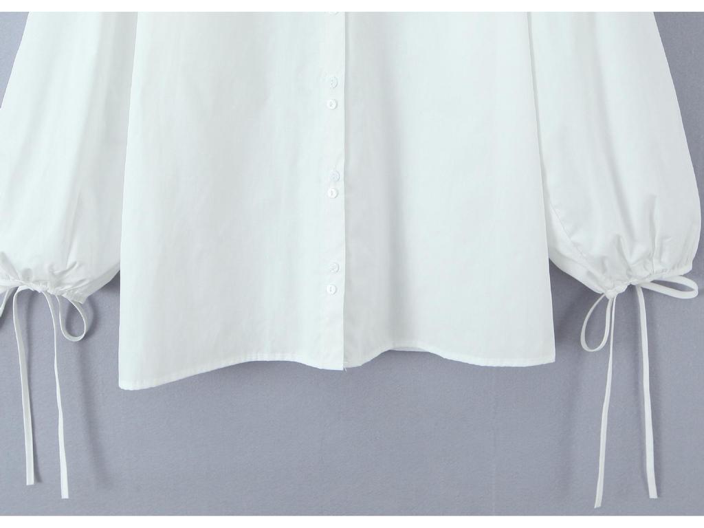 Autumn 2025 White Lace Large Lapel Loose Women's Shirt - European & American Style