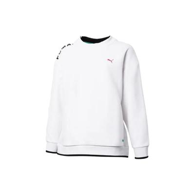 Puma Logo Letter Print Crew Neck Pullover Sweatshirt Women Sweatshirt White 577667-02