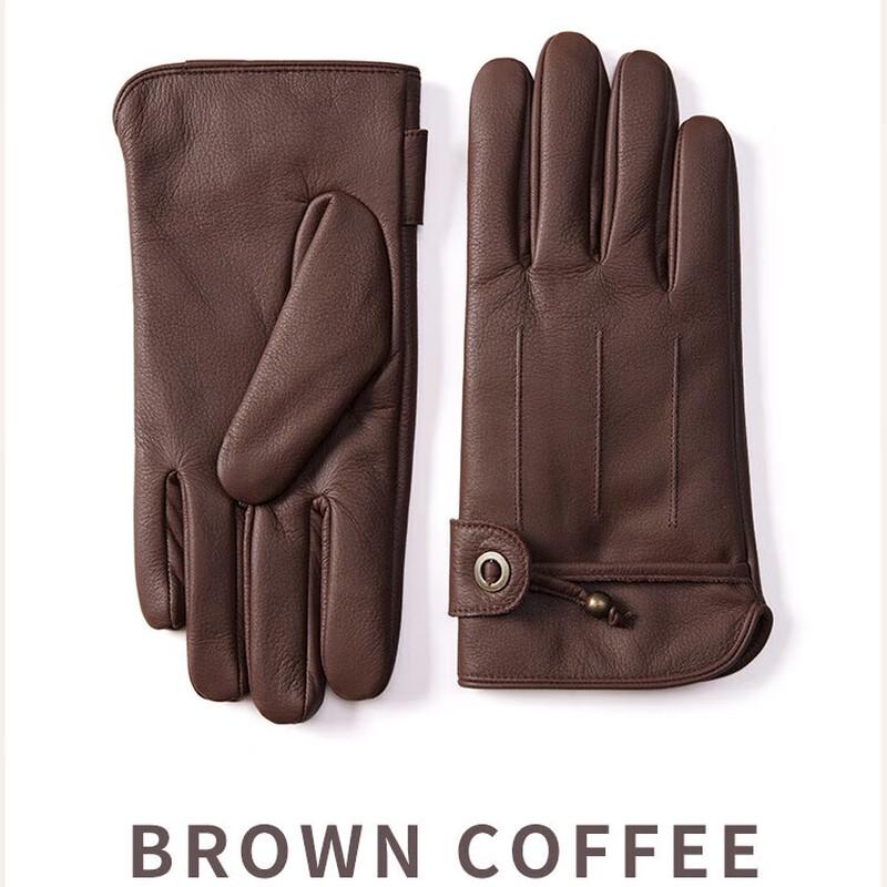 

JIUMU Men s Warm Genuine Leather Gloves One Size