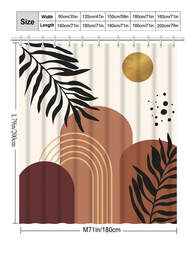 Modern Boho Shower Curtain - Anti-Mold, Waterproof Bathroom Decor, Unique Gift, Stylish Design, Elegant