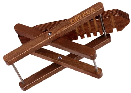 ORTEGA OWFS-1DB Repose-pieds de guitare marron foncé, Bois de bouleau, Réglage à 5 niveaux, avec motif tête de guitare [Produit officiel japonais]