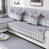 Solid Color Simple Fabric Sofa Cushion Home Decoration Anti Slip Sofa Pad 1/2/3/4/ Seater & L Shape Couch Pad Sofa Cover Towel