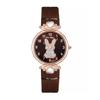 Orologio da polso al quarzo alla moda Douyin con fiocco, design di coniglio e quadrante digitale semplice