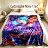 Dragon Phoenix Theme Soft Blanket Personalized Custom Name Text Print Warm Blanket Home Sofa Bedroom Decor