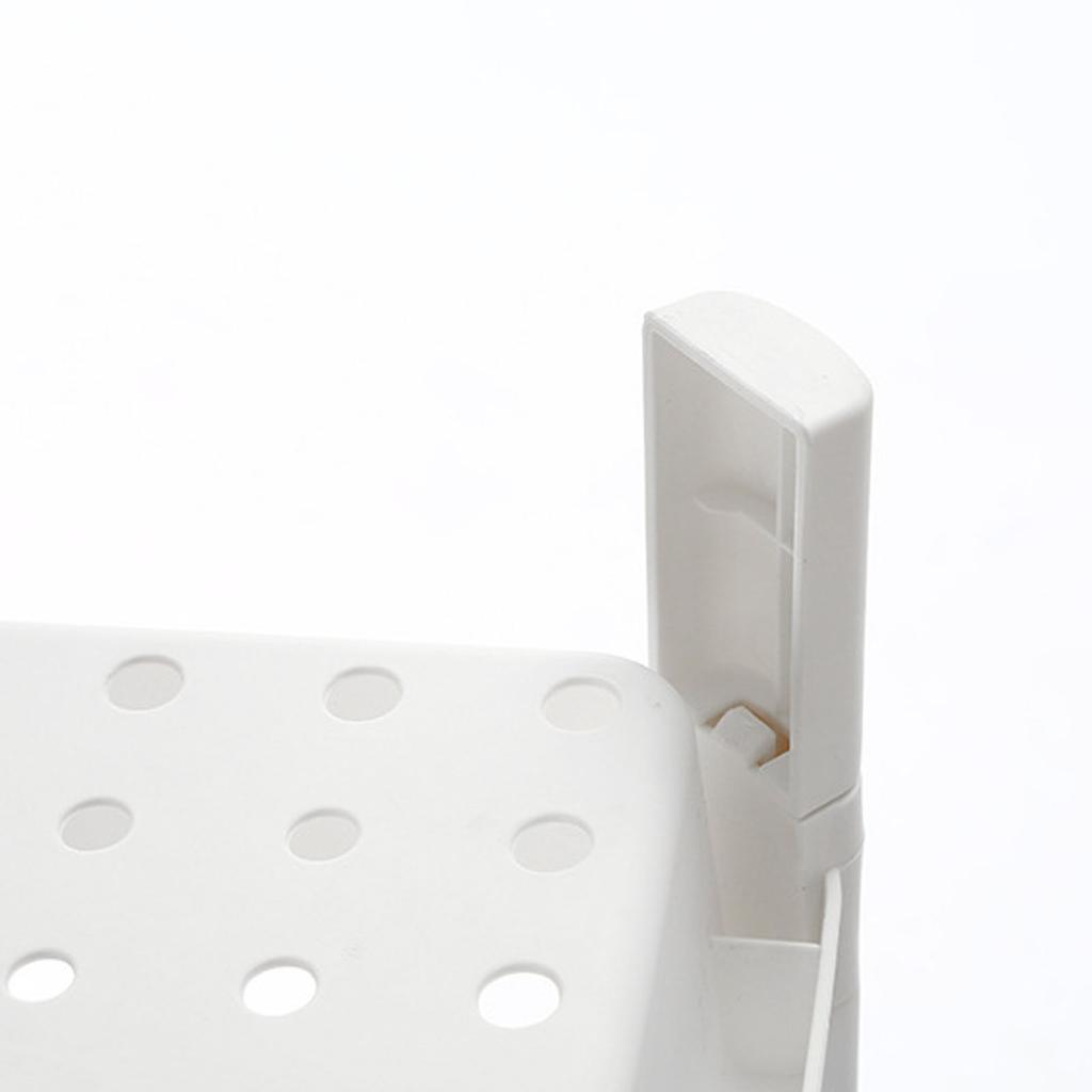 2 Tier Bathroom Floor Storage Shelf with Drain Hole Multifunction Stable Space Saving Standing