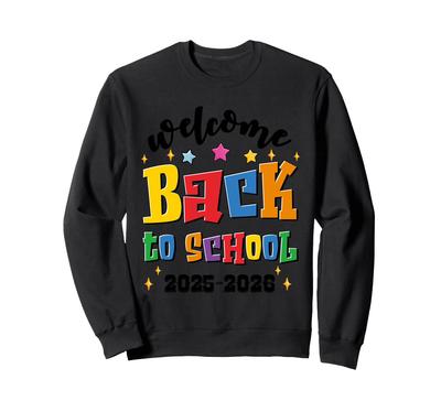 Welcome Back School Shirt Graduation Cap Pencil Book Fun Sweatshirt