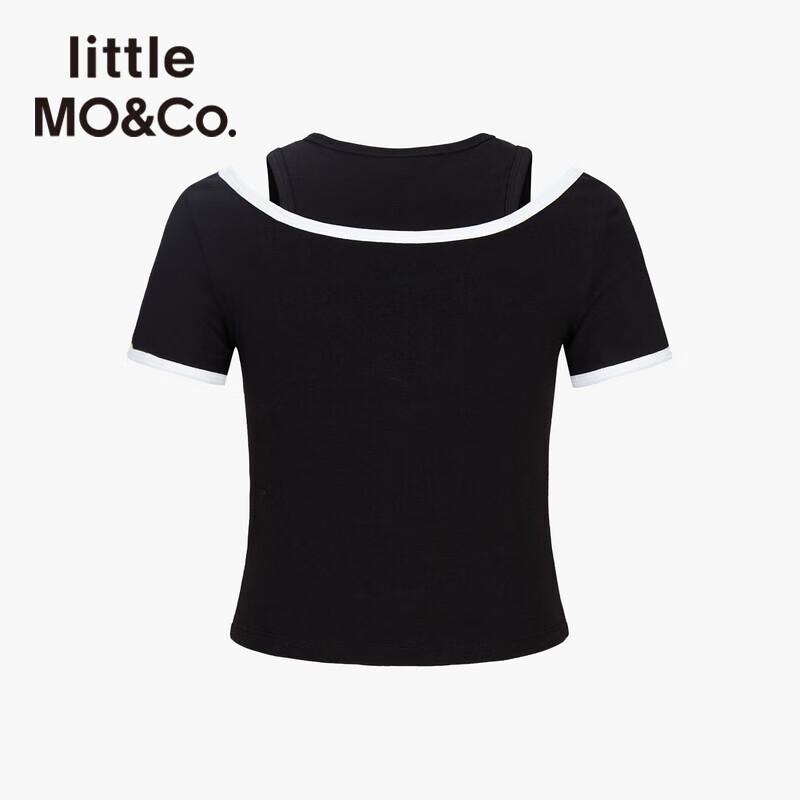 little MO&Co. Girls  Sweet & Cool Antibacterial Faux Two-Piece Short Sleeve Top 110