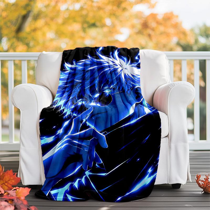 1pc Gojo Satoru (2) Theme Blanket - Digital Print, Polyester, Cozy for All Seasons, Perfect for Outdoor, and Travel
