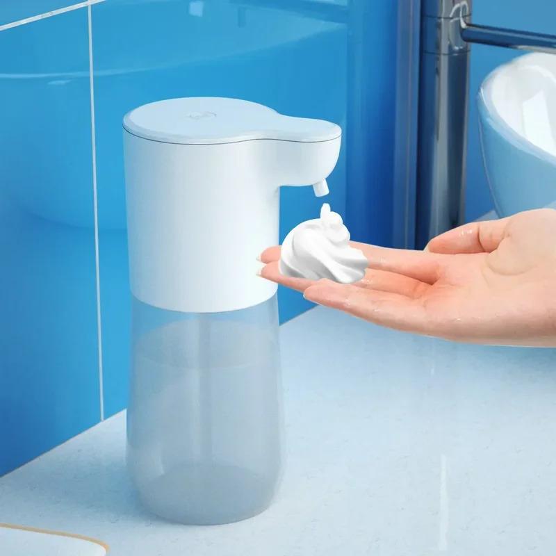 Contactless Foam Soap Dispenser - 350ml USB Rechargeable, Smart Sensor Hand Sanitizer Machine for Home