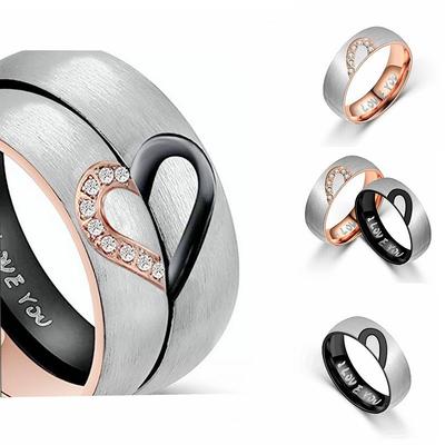 Hot Selling Heart-shaped Couple Ring Accessory Gift