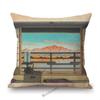 Kawase Hasui-Japanese Woodblock Pillow Case Ukiyo Mount Fuji Temple Beautiful Scenic Art Home Decorative Sofa Car Cushion Cover
