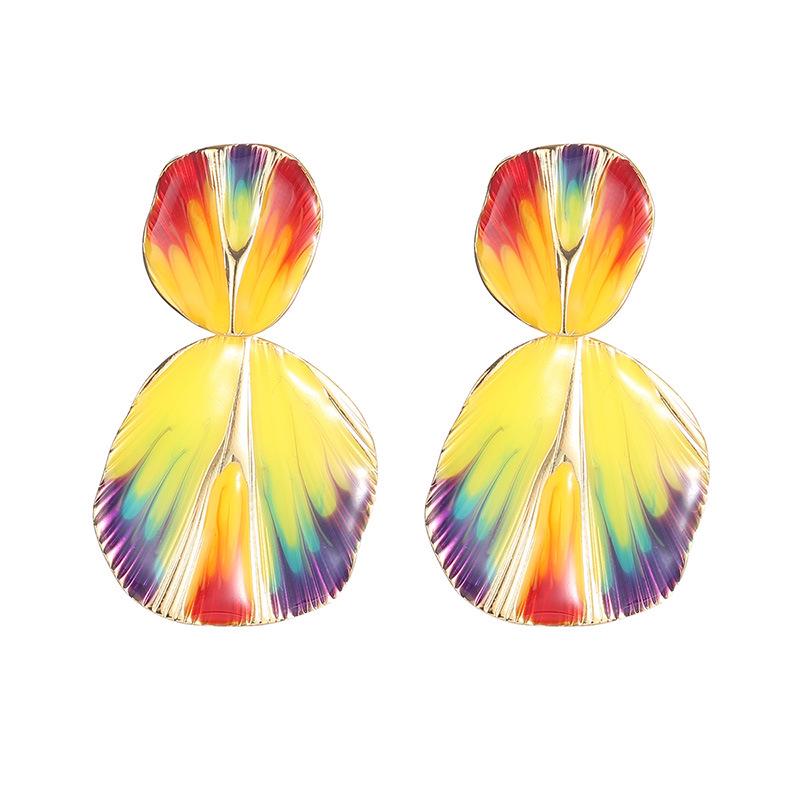 Van Gogh Vintage-Style Enamel Earrings – Unique High-End 925 Shell Design for Women