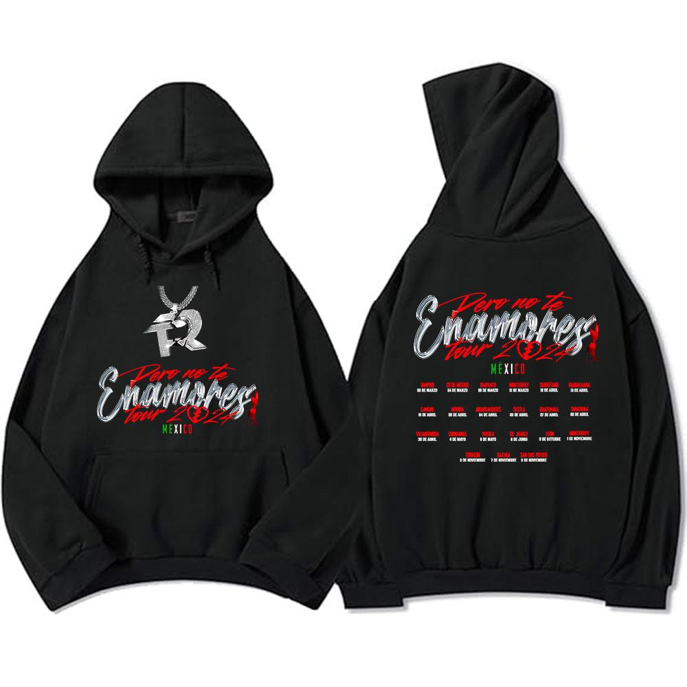 Hooded Clothing Streetwear Pero No Te Enamores Tour Fuerza Regida Hoodies Heavy Mental Fashion Graphic Sweatshirts Men Pullovers