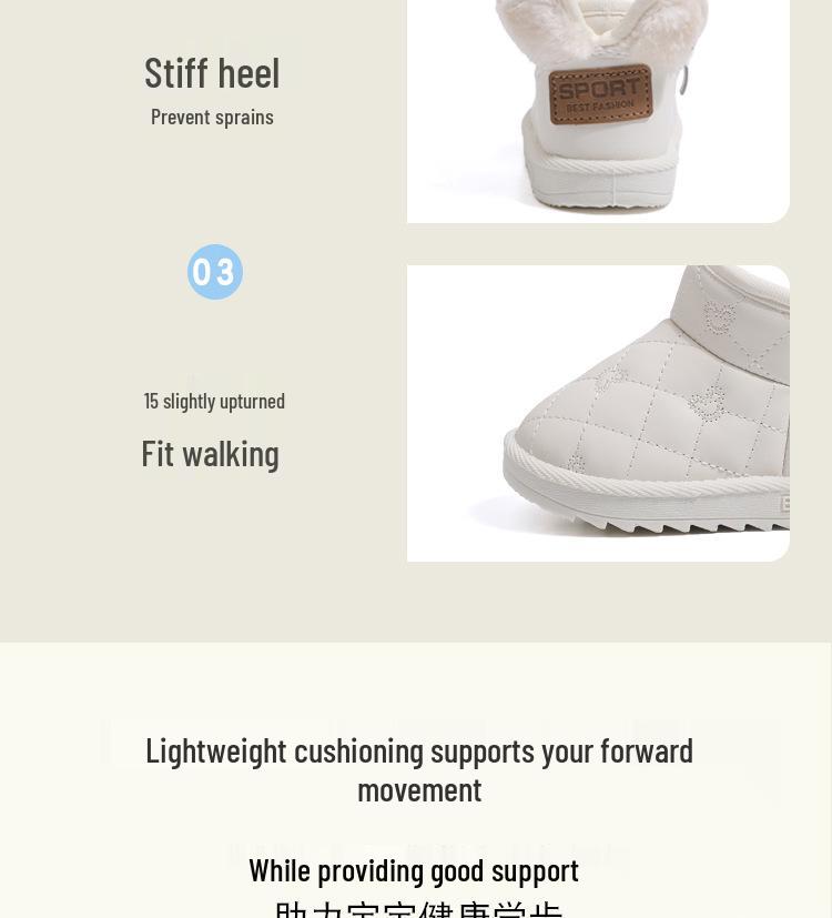 Unisex Warm Waterproof Baby Snow Boots with Velvet, Ages 1-6