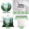 Watercolor misty pine forest pattern digital printing pillow cover Short plush Suitable rooms bedrooms sofas throw cushion cover