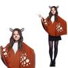 Reindeer Cosplay Cloak For Women With Face Decor For Halloween And Christmas Events