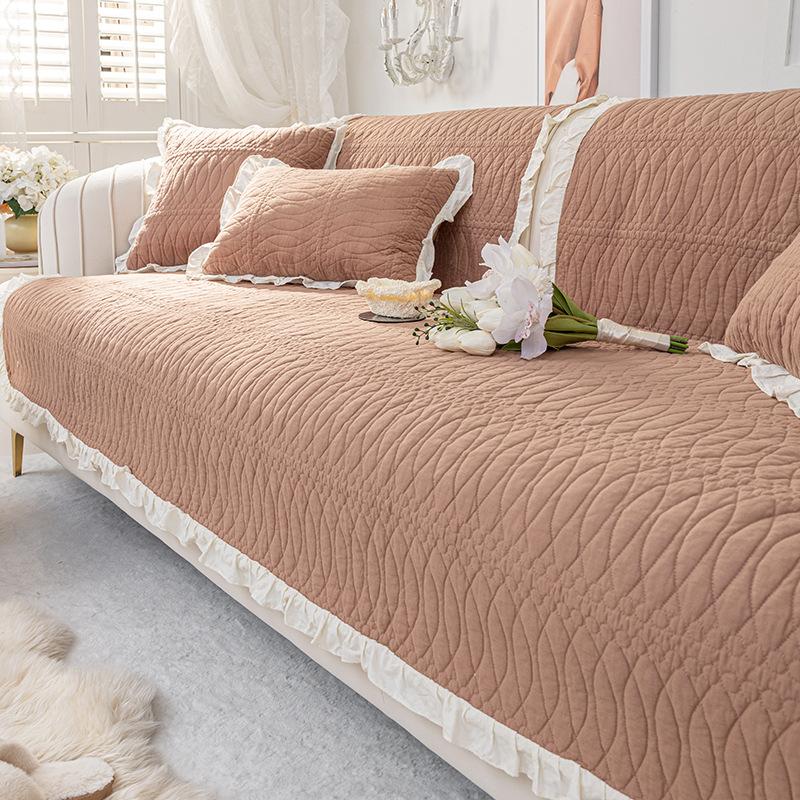 

Подушка для дивана в стиле легкой роскоши, всесезонная, универсальная, простая накидка на подушку сиденья, ткань, полная, нескользящая накидка на диван, новая модель 2025 30 * 50 Waist Pillowcase