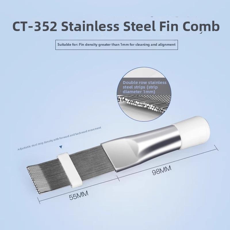 Stainless Steel For Condenser Fin Comb Tool for Straightening and Cleaning AC Fins Adjustable Density 9.8x5.5x0.1cm