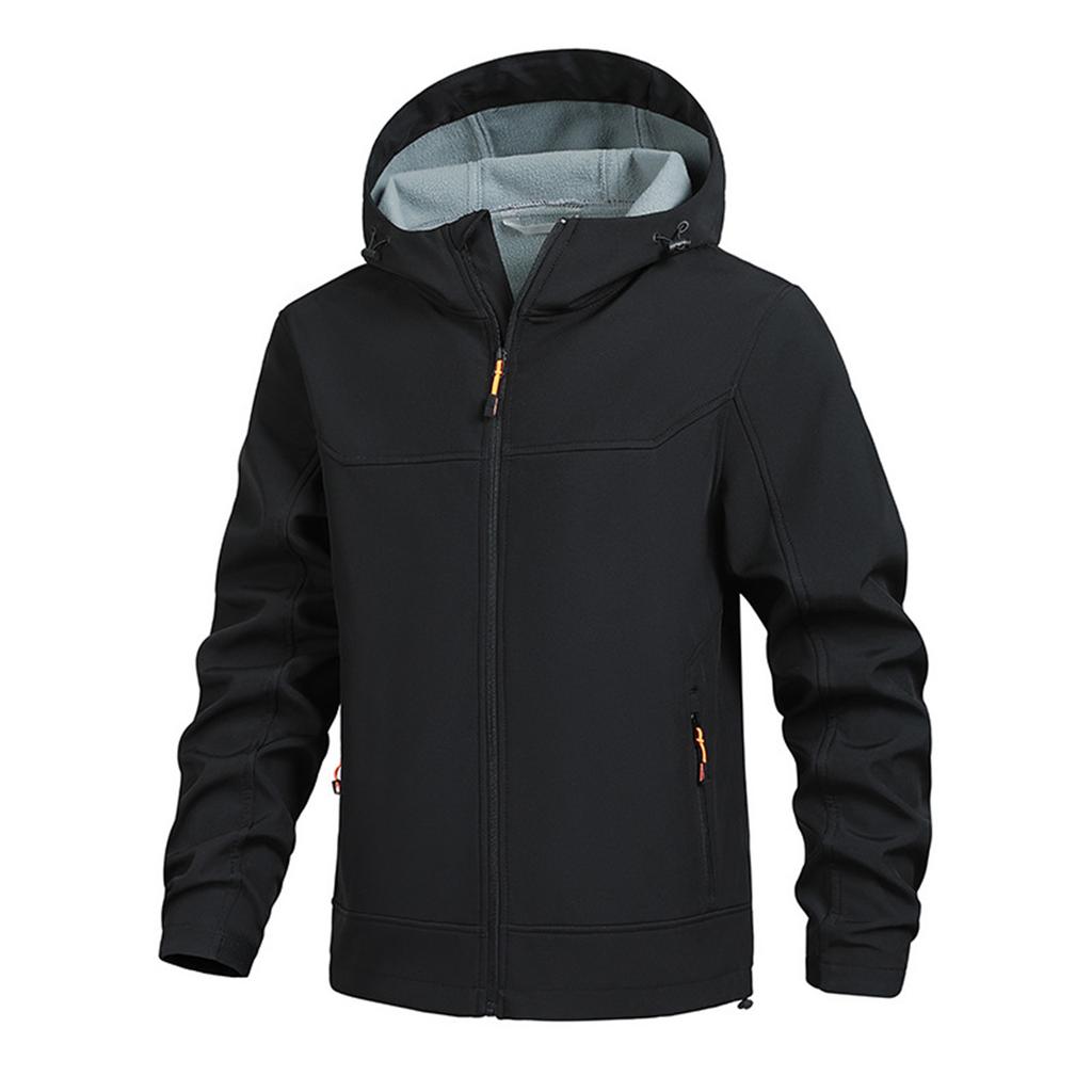 Men's Solid Color Outdoor Mountaineering Waterproof Windproof Fleece Jacket Outdoor Jacket
