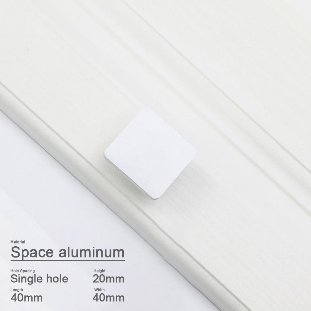 1pc Minimalist Square Handle Space Aluminum Pull Black Matte Silver Kitchen Bathroom Simple Modern Cabinet Drawer Wardrobe