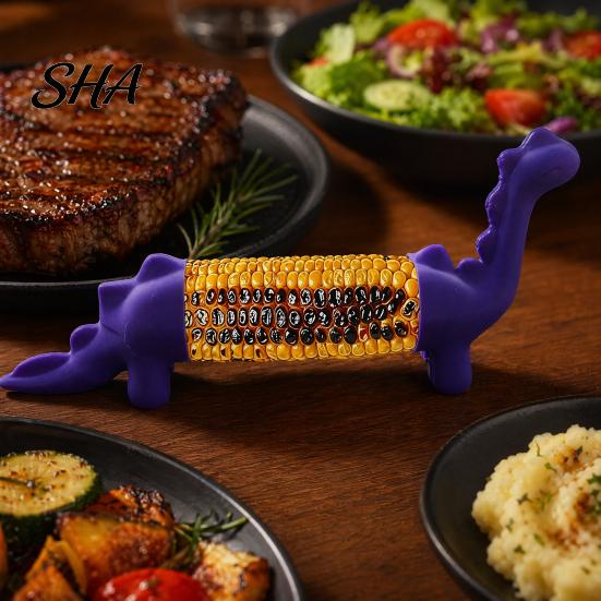 Safe Corn Forks Dinosaur Holders, Durable 3D Printing Lightweight Sturdy Prongs, Fun Cob Holders Fork, for Hot BBQ Party Dining Table Accessories