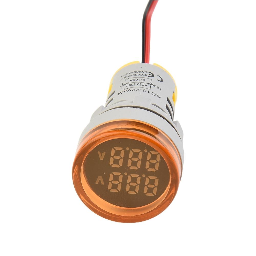 Versatile Round LED Ammeter Voltmeter AC 50 500V 0 100A Multi Industry Use