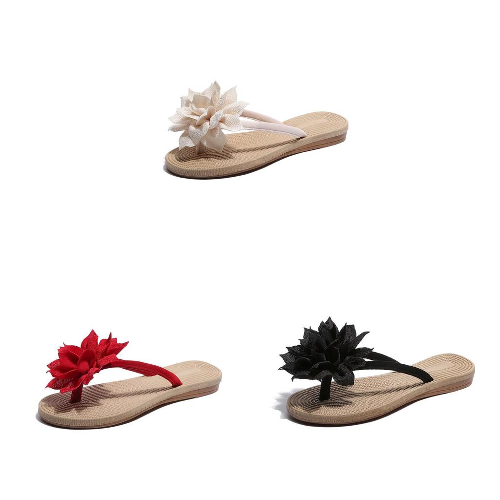 Chic Women Summer Beach Flower Flat Flip Flops Sandals For Relaxed Outdoor Vibes