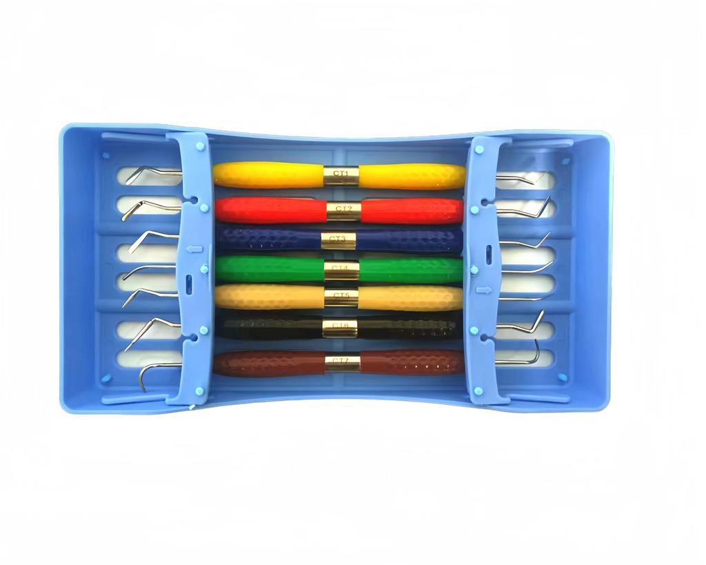 7-teiliges/Set Zahnfüllungsset aus Harz, Kunststoff-Anformer mit Silikongriff, Ästhetisches Restaurationsset für Harzspatelwerkzeug