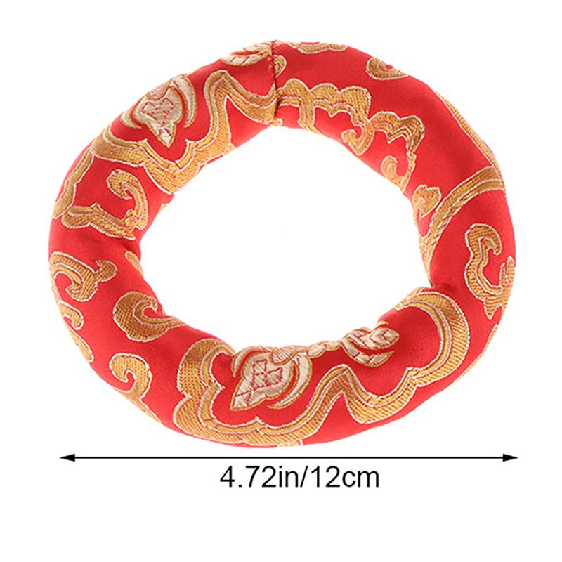 

8/10/12 см Красная шелковая подушка-подушка Подставка для тибетской поющей чаши Буддийские товары 12CM