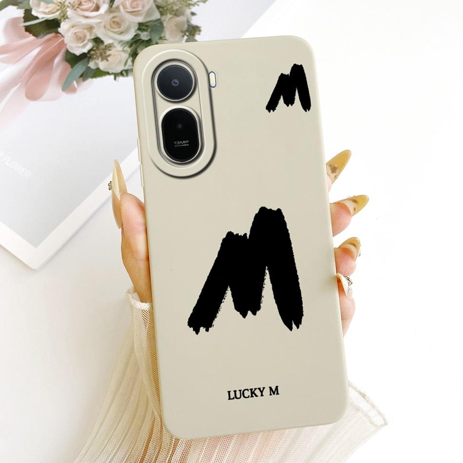 For Xiaomi Redmi A7 Pro 2026 Lucky Initial Letter Phone Case For Redmi A7Pro Soft Silicone Cases Bumpers
