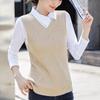 Women's Pure Cotton Knitted Sweater Vest Static-free Knitted Sweater Vest Korean Style Slim Fit Versatile Sleeveless Top