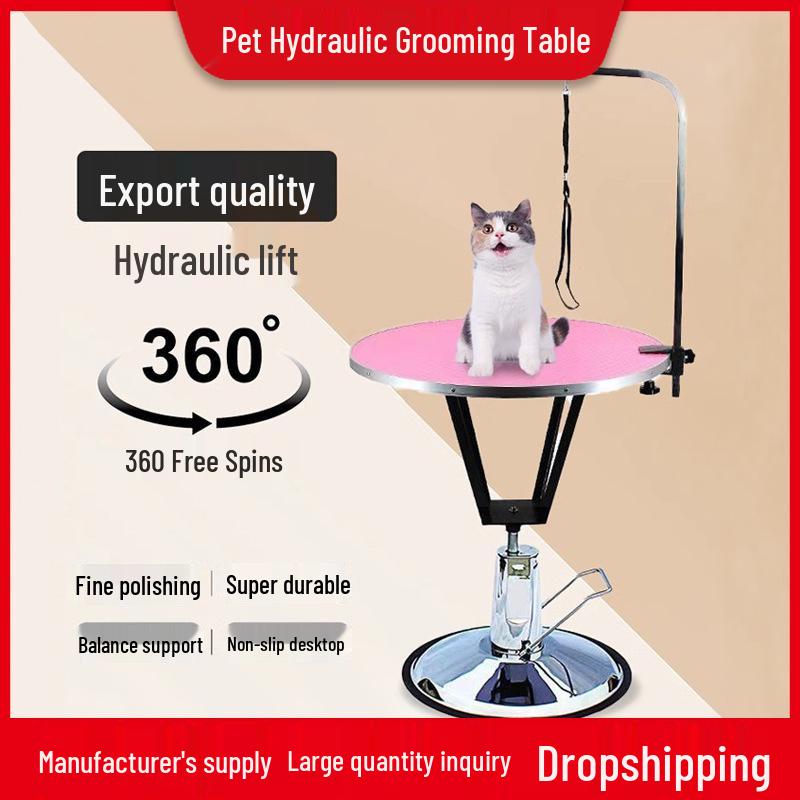 Pneumatic Rotating Hydraulic Grooming Table for Small to Medium Dogs & Cats