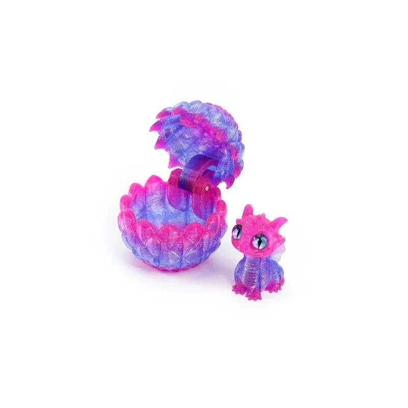 Q Version Creative 3D Printable Hatchable Mini Dragon Egg Set Hatchling Model Halloween Easter Gifts & Desktop Decorations