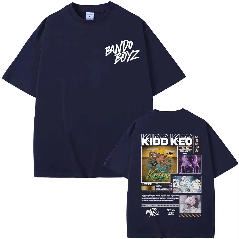 2026 Kidd Keo Rapper Bando Boyz World Tour Pattern TShirt Summer Fashion Classic ShortSleeved Mens and Womens TShirt