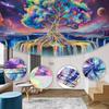 Obsecolors Blacklight Tree of Life Tapestry UV Reactive Waterfall Tapestry Galaxy Space Aesthetic Tree Wall Tapestries Colorful Starry Sky Tapestries
