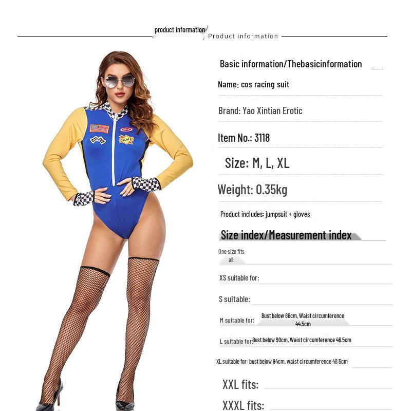 Cheerleading Uniform F1 Women's Racing Suit Tribal Cycling Jumpsuit Halloween Costume