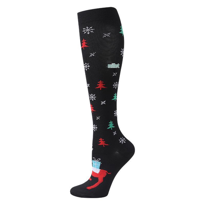 Unisex Knee-High Compression Socks for Christmas & Halloween