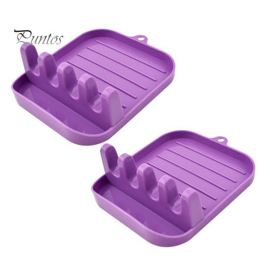 

2 шт. подставка для крышки кастрюли, легко чистящаяся ложка, палочки для еды, держатель для отдыха, компактный держатель для кухонной утвари на столешнице для дома фиолетовый