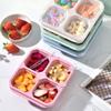 4Pcs/Set Stackable Snack Containers 4 Compartments Divided Snack Box  Food Storage