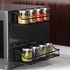 MENGMIANDAXIA Bathroom Rack, Bathroom Storage Rack, Washroom Rack, Bath Storage Rack, Condiment Rack, Kitchen Storage Rack - 2 Black Large (Magnetic)