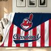 Cleveland Indians Print Flannel Blanket High Quality Warm Comfortable Cover for All Seasons Perfect for Gifts Home Decor
