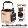 Portable Foldable Fishing Bucket with Lure Holder and Live Fish Protection