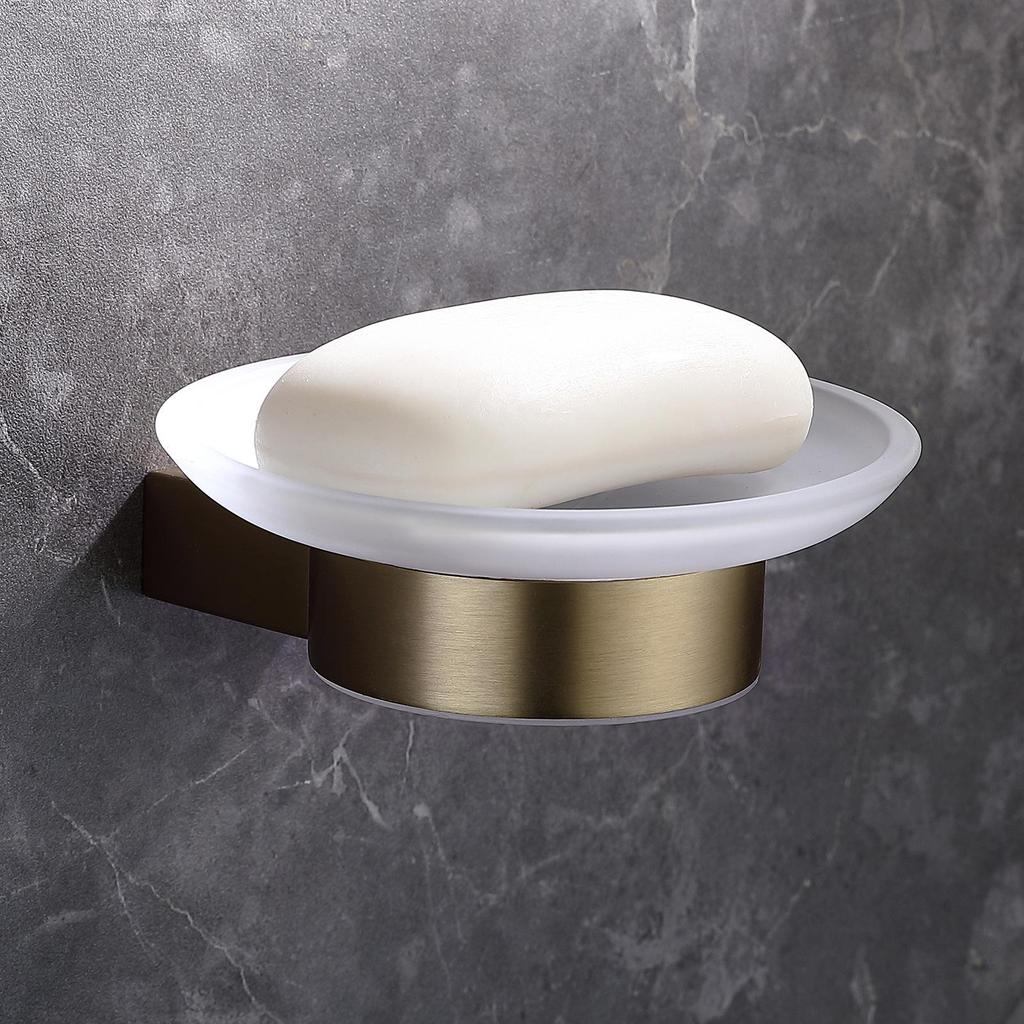 Brushed Gold Bathroom Towel Rack and Shelf Set