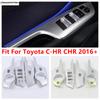 Armrest Window Glass Lift Button Panel Switch Frame Decoration Cover Trim For Toyota C-HR CHR 2016 -  Accessiories Interior