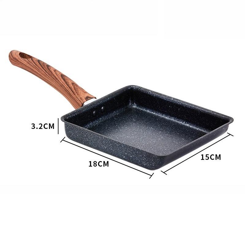 Pot Square Frying Pan Flat Bottom Mini Egg Cooker Non-stick Fried Cooking Griddle Breakfast Pan Egg Roll Frying Pan Fried Eggs
