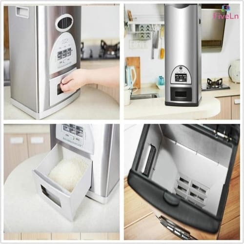 Pětivrstvá nerezová vzduchotěsná nádoba/sud na rýži pro domácí skladování, kapacita 10 kg/15 kg/20 kg/25 kg/30 kg (10 kg)