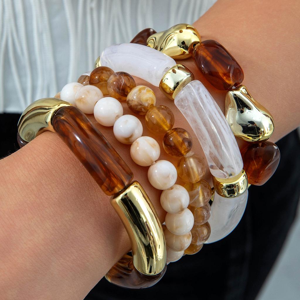 Retro Resin Exaggerated Beaded Bracelet, Temperament Versatile Acrylic Bracelet Wholesale