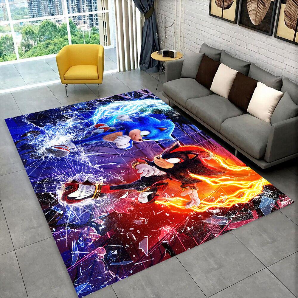 3D S-Sonics Game Cartoon Rug Carpet for Living Room Bedroom Decor,kids Play Non-slip Decoration for Sofa Doormat Christmas Gift