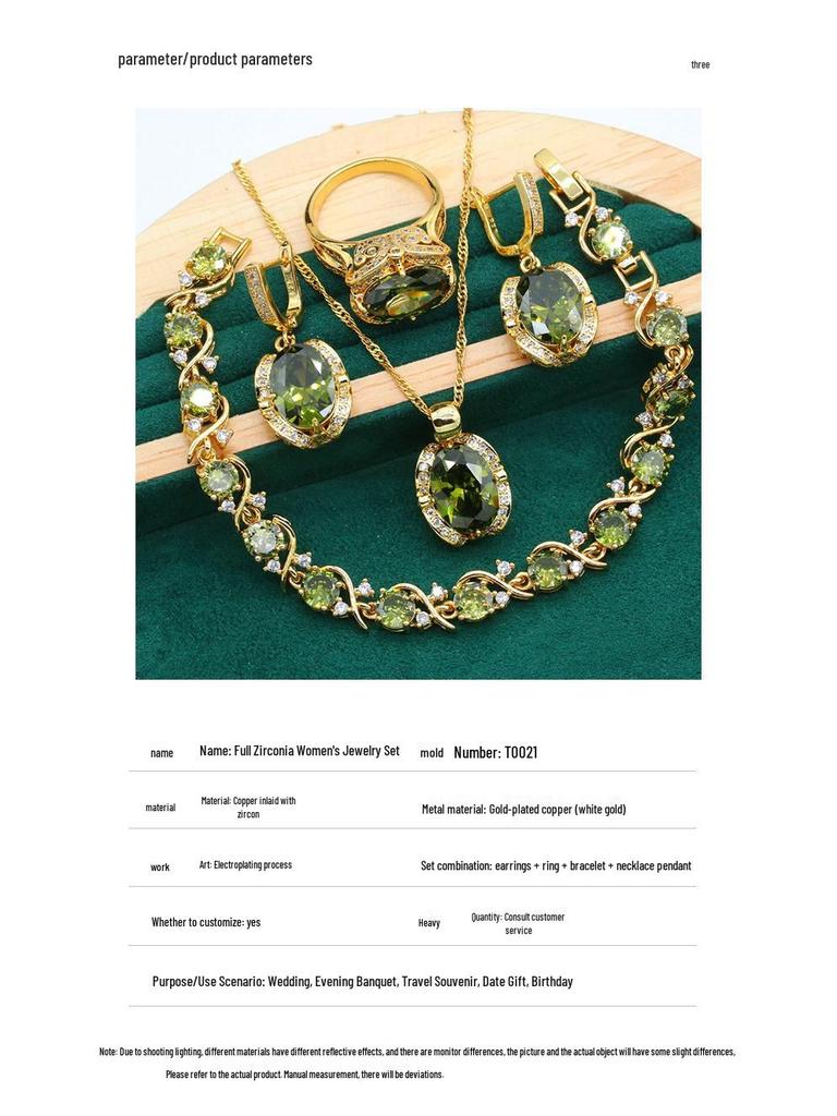 Romantisches Damen Zirkonia Schmuckset: Modische hochwertige Luxusaccessoires